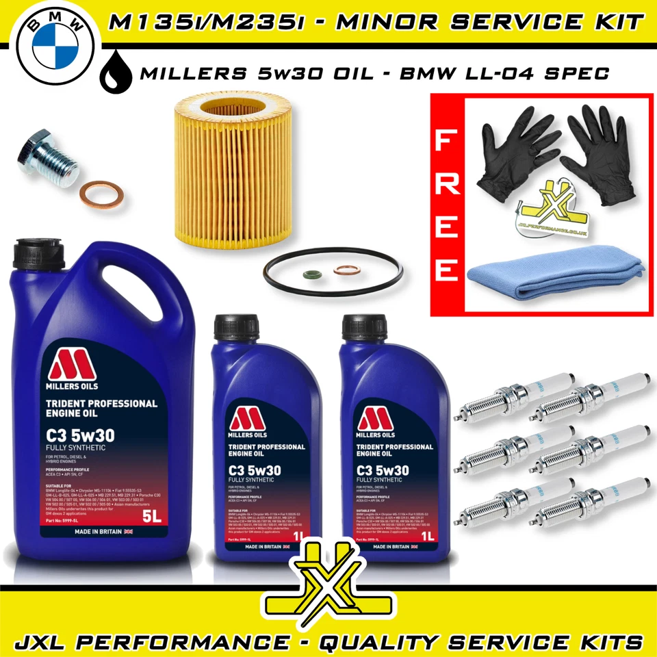 Kit de servicio menor BMW M135i F20 F21 M235i F22 F23 N55 + enchufes - aceite Millers 5w30 Foto 1 de 1