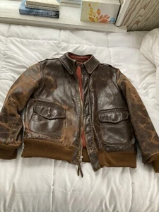 WWII ORIGINAL RESTORED A2 AAF FLIGHT JACKET 40 BOMER FLYING HEAVY PATINA - Picture 1 of 12