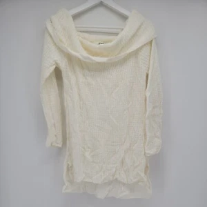 Free Shipping Womens Charlotte Russe Ivory Sweater Off Shoulder Size M - Picture 1 of 7