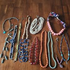 Necklace Lot (12) Piece Beaded Boho Choker Vintage To Now Wearable Raw Amethyst