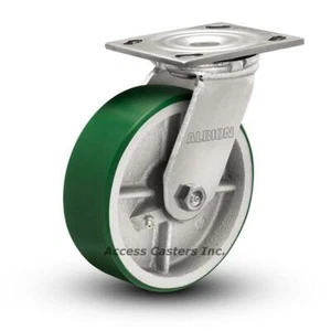 16PI08201S 8" x 2" Albion Swivel Plate Caster, Poly Wheel, 1250 lbs Capacity - Picture 1 of 4