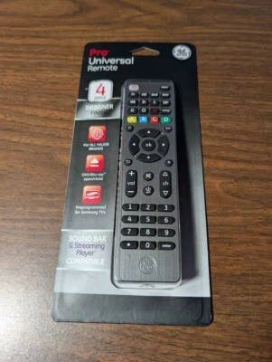 GE Pro Universal Remote Control BRAND NEW SEALED for Vizio, Samsung, Sony 33711 - Image 1 of 2