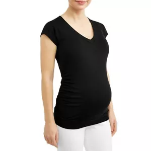 Times Two V-Neck Ruched Side Knit Maternity T-Shirt Top Size 2X - Picture 1 of 4