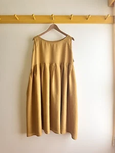 VERITECOEUR Japan 100% linen sleeveless smock dress volume kaftan sundress OS - Picture 1 of 6