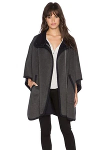Revolve Joie Kenzie Cape Jacket XXS/S Oversized Navy Blue Wool Outerwear $598 - Picture 1 of 11
