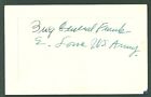 Major General Frank Lowe Signed Card Us Army D'1968