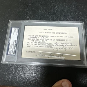 Sean Young Hand Signed Autograph Index Card Q&A Rare !!PSA - Bild 1 von 4