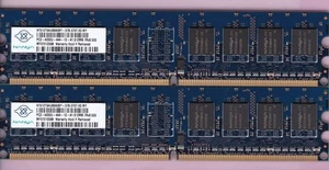 1GB 2x512MB PC2-4200 NANYA DDR2-533 NT512T64U88A0BY-37B BLUE Ram Memory Kit DIMM - Picture 1 of 2