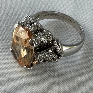 Anillo Joseph Esposito De Colección 925 Circonitas Cúbicas Talla 9 Amarillo Múltiples Gemas - Imagen 1 de 8