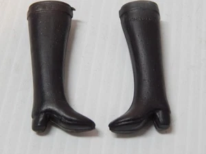 VINTAGE BARBIE BLACK TALL RIDING / FASHION / RAIN BOOTS - Picture 1 of 4
