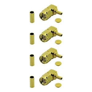 4 Pack Right Angle SMA Male Crimp Connector - RG316/RG174 Cable Crimp - Picture 1 of 3