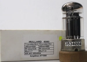 Mullard6080 Dual O Getter Triple Mica Made in Gt.Britain Amplitrex Tested - Picture 1 of 10