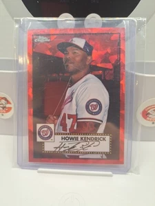 2021 Topps Chrome Red Atomic Platinum Anniversary /100 #351 Howie Kendrick (*1) - Picture 1 of 1