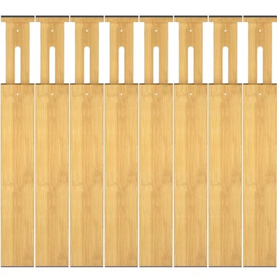 Bamboo Drawer Dividers,17-22" Adjustable Kitchen Drawer Organizer for Clothes... - Image 1 of 4