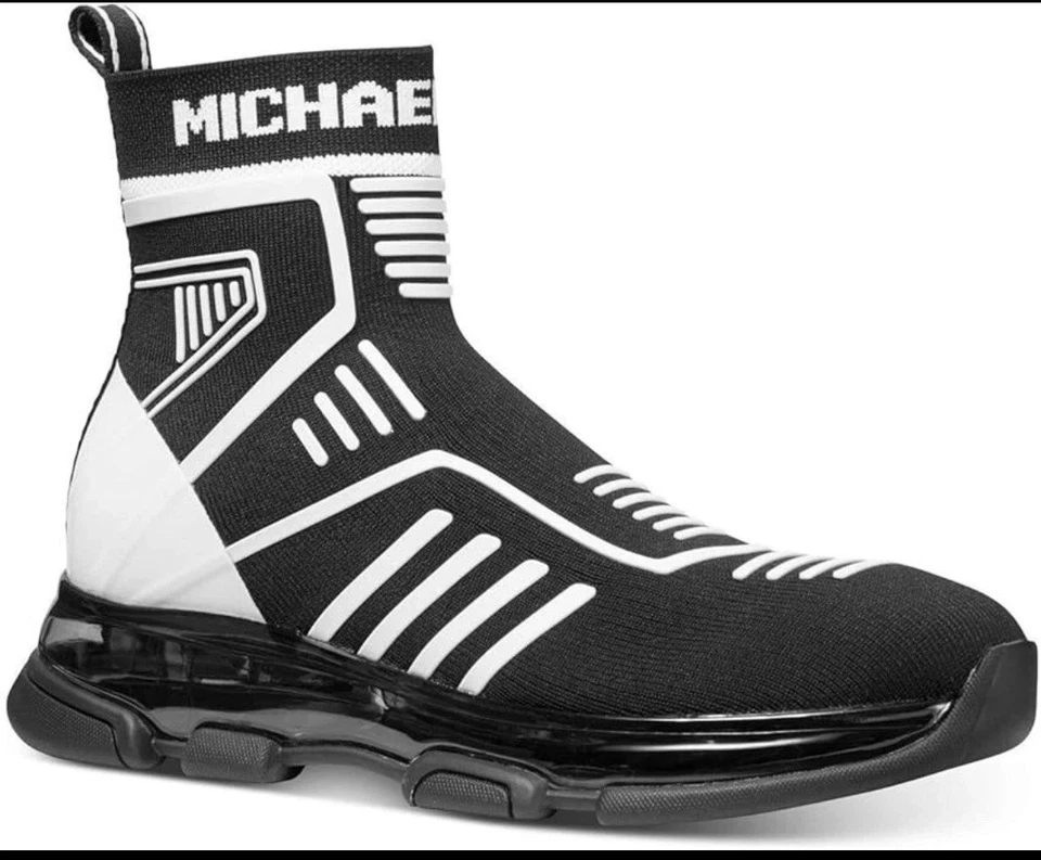 Michael Kors Women's Kendra Stretch Knit Sock Sneaker Bootie Black Size 10