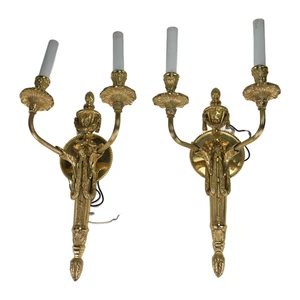 Pair of French Lacquered Wall Sconces From NYE and Co Unwired Electric - Picture 1 of 6