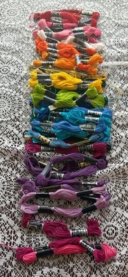 Embroidery Floss Lot Of 50 DFN And Dmc Multicolor Rainbow - Image 1 of 4