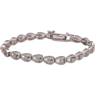 14k White Gold Round Diamond Fancy Link Bracelet 0.40CT - Image 1 of 4