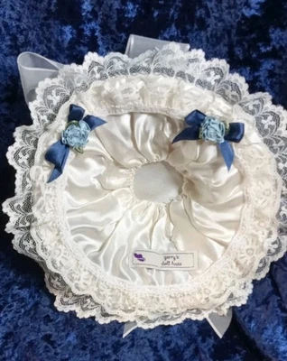  SOMBRERO MUÑECA ~ Adorable ATG. MUÑECA BISQUE FRANCESA/ALEMANA 13.5" CIR.&21" terciopelo azul oscuro Foto 1 de 4