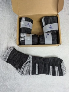 Yuedge Herren Wander Walking Socken UK 6-10 grau schwarz 5 Paar feuchtigkeitsableitend - Bild 1 von 4