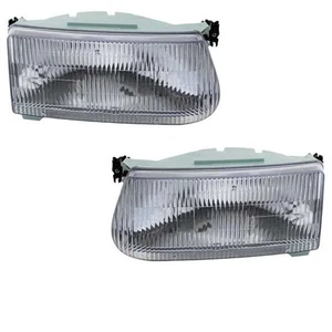 For 95-01 Explorer Headlight Headlamp Halogen Front Head Light w/Bulb PAIR SET - Picture 1 of 4