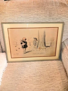Vintage gerahmte Georges Redon Lithographie wie praktisch 19x13 - Bild 1 von 8