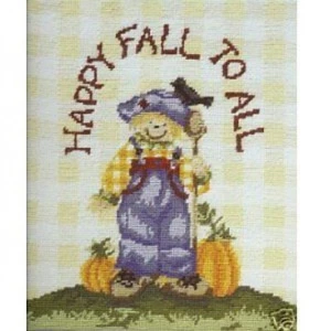 Boy Scarecrow Printed Tapestry Canvas DMC (24cm x 28cm) - Picture 1 of 1