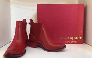 Women's Kate Spade Red Rain Boots Booties Rubber Size 4 / 5 - Picture 1 of 12