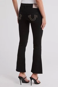 Jeans con borchie True Religion Becca neri risciacquo bootcut prezzo consigliato dal produttore taglia 28 NUOVI - Foto 1 di 9