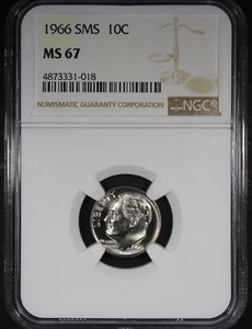 1966 SMS Roosevelt Dime graded MS67 by NGC Nice Coin Affordable - Picture 1 of 2