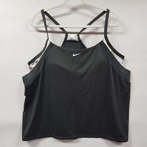 Camiseta tankini de natación Nike para mujer talla grande 1X negra en capas NESSC381-001 NUEVA PRECIO DE VENTA SUGERIDO POR EL FABRICANTE 72 USD - Imagen 1 de 11