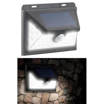 Luminea Solar-LED-Wandleuchte mit Bewegungs-Sensor & Akku, 350 Lumen, 7,2 Watt - Bild 1 von 4
