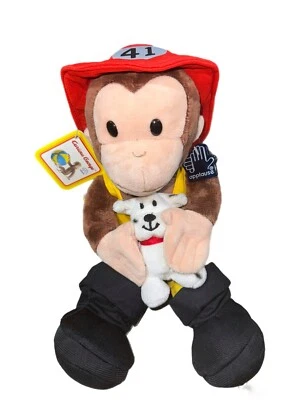 Applause Curious George Fireman Plush Stuffed Stuffy Boots Dog W Tags New Rare🔥 - Image 1 of 4