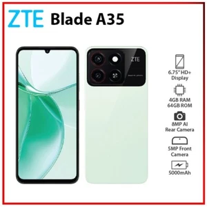 (New) ZTE Blade A35 GREEN 4GB+64GB Dual SIM Unlocked Android Mobile Phone - Picture 1 of 3