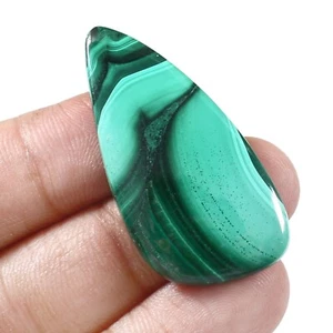 Pietra preziosa sciolta cabochon a forma di pera malachite 33,2 CT per ciondolo e gioielli - Foto 1 di 2