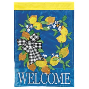 Lemon Welcome Flag Poly Garden - Picture 1 of 1