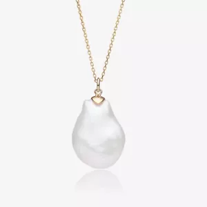 DRAJÉE Large Baroque Pearl Pendant in 14ct Gold - Picture 1 of 3