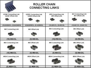 Roller Chain Connecting Link Assortment in Large Locking Metal Drawer, Tray - Picture 1 of 4