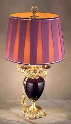 Lámpara de Mesa Soporte Vidrio Latón Italiano Organza Luz Elegantes Lámparas I Foto 1 de 4