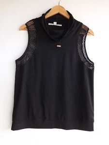Country Road Top S Womens Black Pullover Stretch Cowl Neck Activewear Sheer - Picture 1 of 8