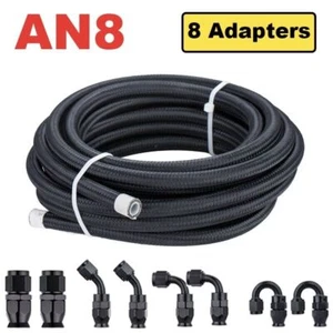 Kit de montaje de manguera de línea de combustible 3M AN8 manguera trenzada de acero inoxidable con 8 extremos de manguera giratorios - Imagen 1 de 14
