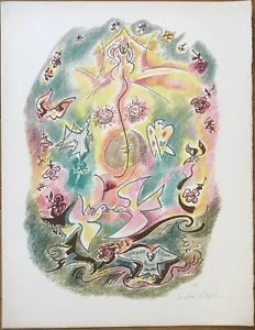 ANDRE MASSON LITHOGRAPHIE ORIGINALE HC SONNETS LOUISE LABBÉ 1972 ORIGINAL ARCHES - Picture 1 of 3