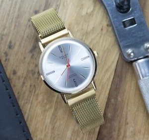 Poljot De Luxe Herrenarmbanduhr 23 Juwelen schmal UdSSR sowjetisch selten gold Herren Geschenk - Bild 1 von 13