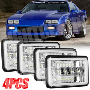 Fit For Chevrolet Camaro Iroc-Z 1982-1992 4PCS 4x6" LED Headlights Hi/Lo Beam - Picture 1 of 11