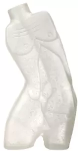 Estatuilla de torso desnuda DAUM Crystal Young Man Kouros transparente firmada por Karahalios sin usar, en caja - Imagen 1 de 9