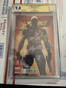 Deadpool vs. X-Force #1 2014 CGC 9.8 2x Signed J Scott Campbell Liefeld Variant - Picture 1 of 2