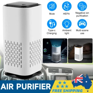 Room Mini Night Light Freshener Cleaner Cars Air Purifier Remove Dust Odor Smoke - Picture 1 of 12