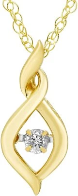 Кулон Infinity из чистого серебра с танцующим бриллиантом 1/8 карата - Изображение 1 из 4