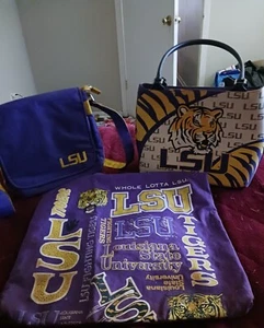 JENKINS ENTERPRISE LSU Tigers Fan Purse , LSU Cross Body Purse & LSU Tote Bag - Picture 1 of 8