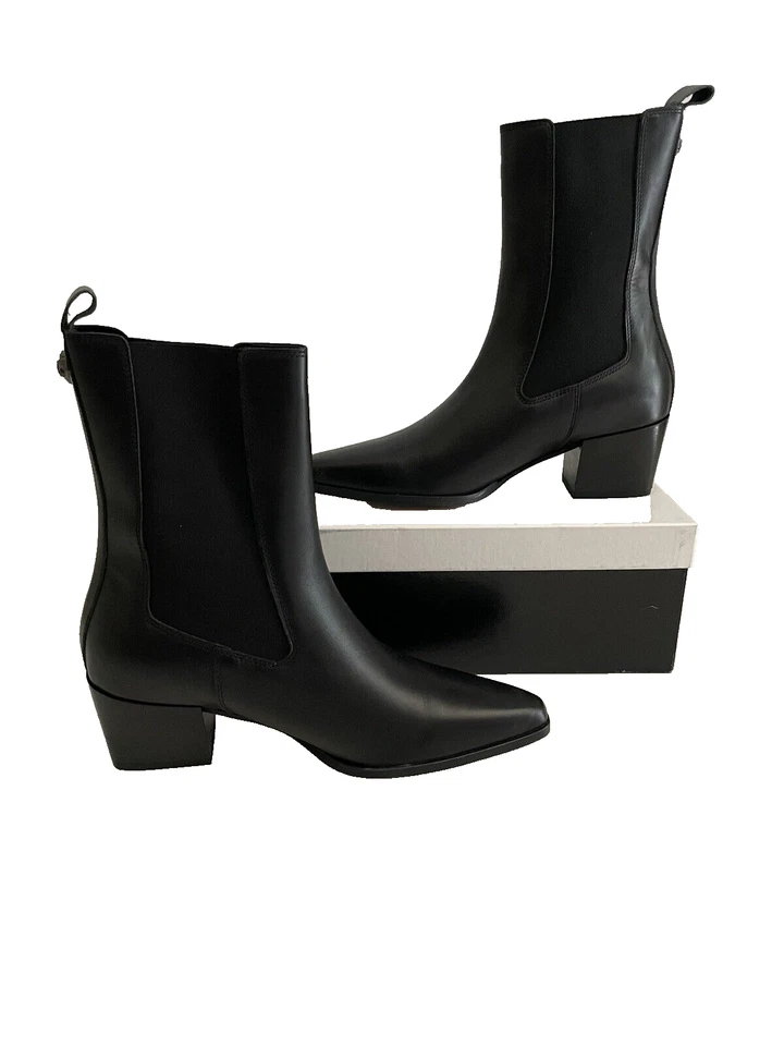 Курт Гейгер ботинки женщин Chelsea звезда из черной кожи США 7,5 EUR 38 $225 - Изображение 1 из 1